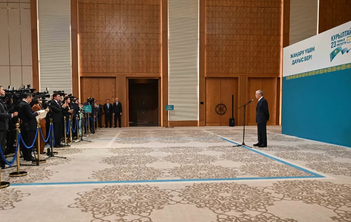 Tokayev Answers Journalists on Kurultai Election Day