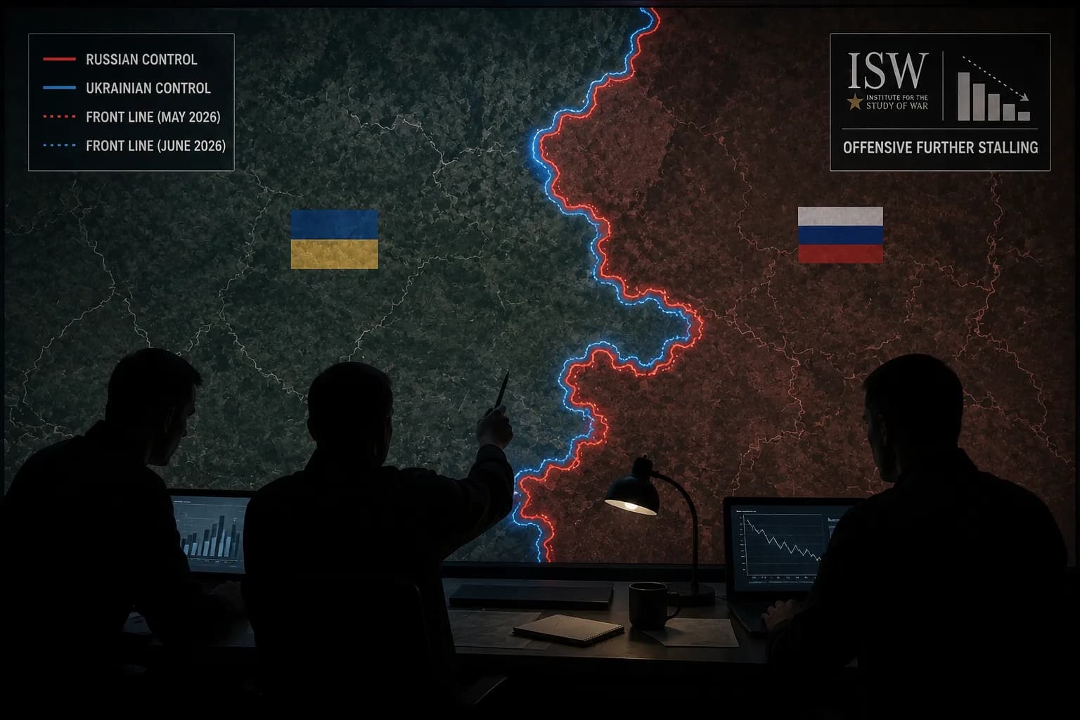 Front lines in Ukraine with almost no changes in June, per data