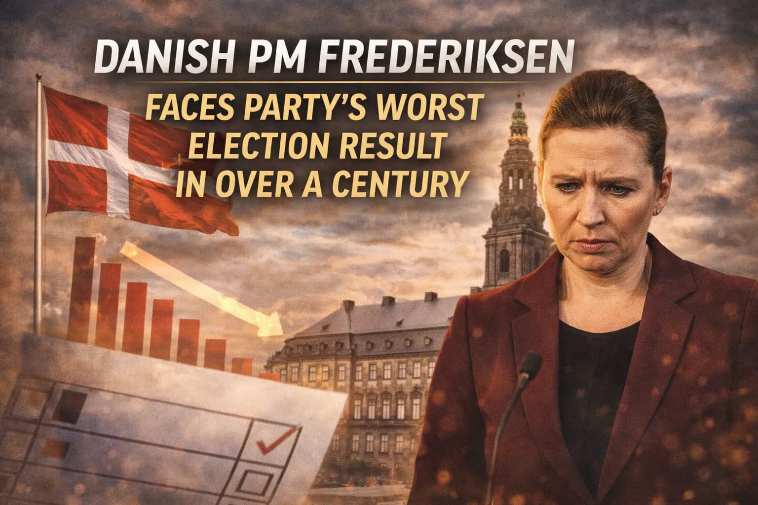 Danish PM Frederiksen Faces Party’s Worst Election Result in Over a Century